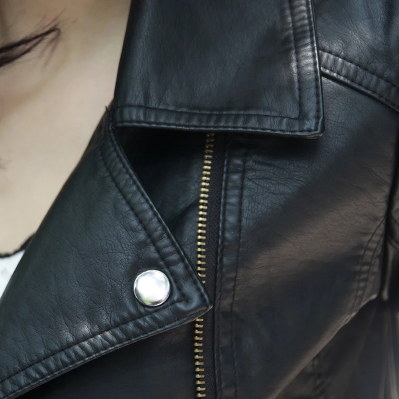 Новинка весна осень 2018 Женская куртка модная тонкая Плюс Размер искусственная