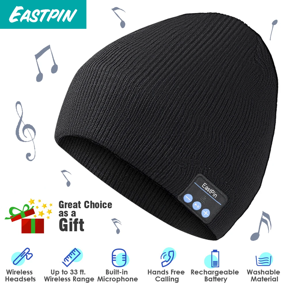 Беспроводная Bluetooth зимняя вязаная шапка съемные наушники моющиеся подходит для