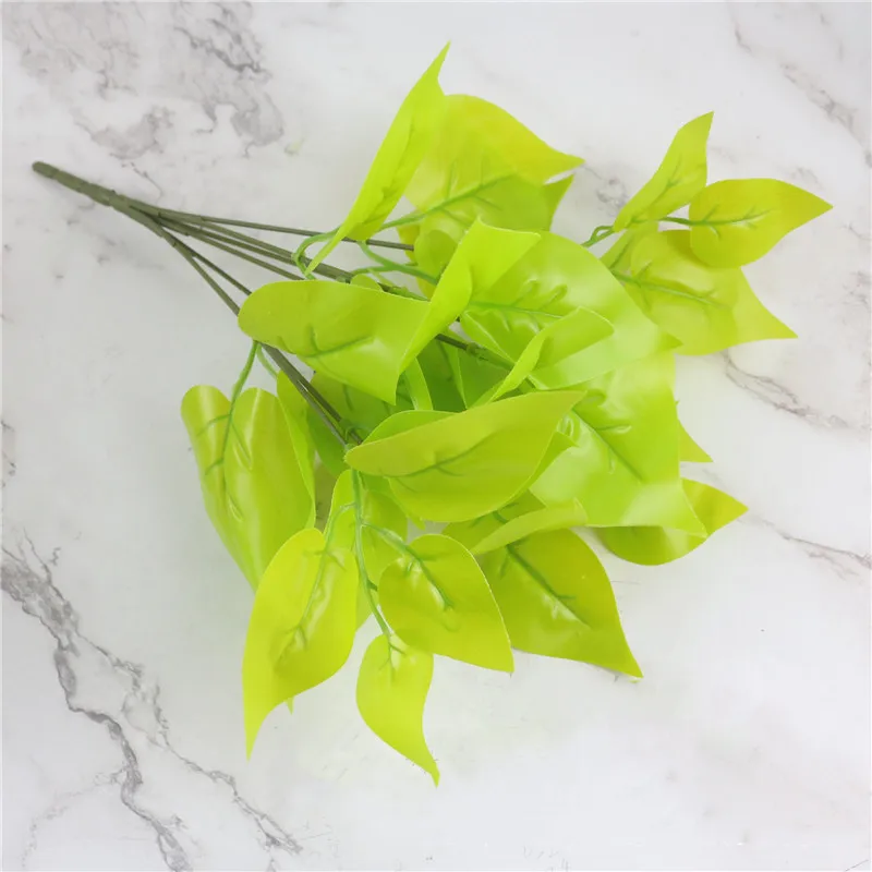 Большие персидские пластиковые искусственные растения, украшения стен, зеленые растения, фитинги, материал для стола, Горшечное растение, клееный лист, имитация листьев - Цвет: 16 7F 35CM