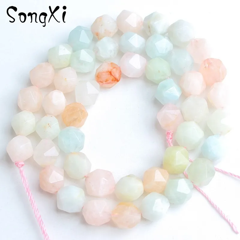 Натуральные граненые лазуритовые цветные морганитовые Круглые бусины для