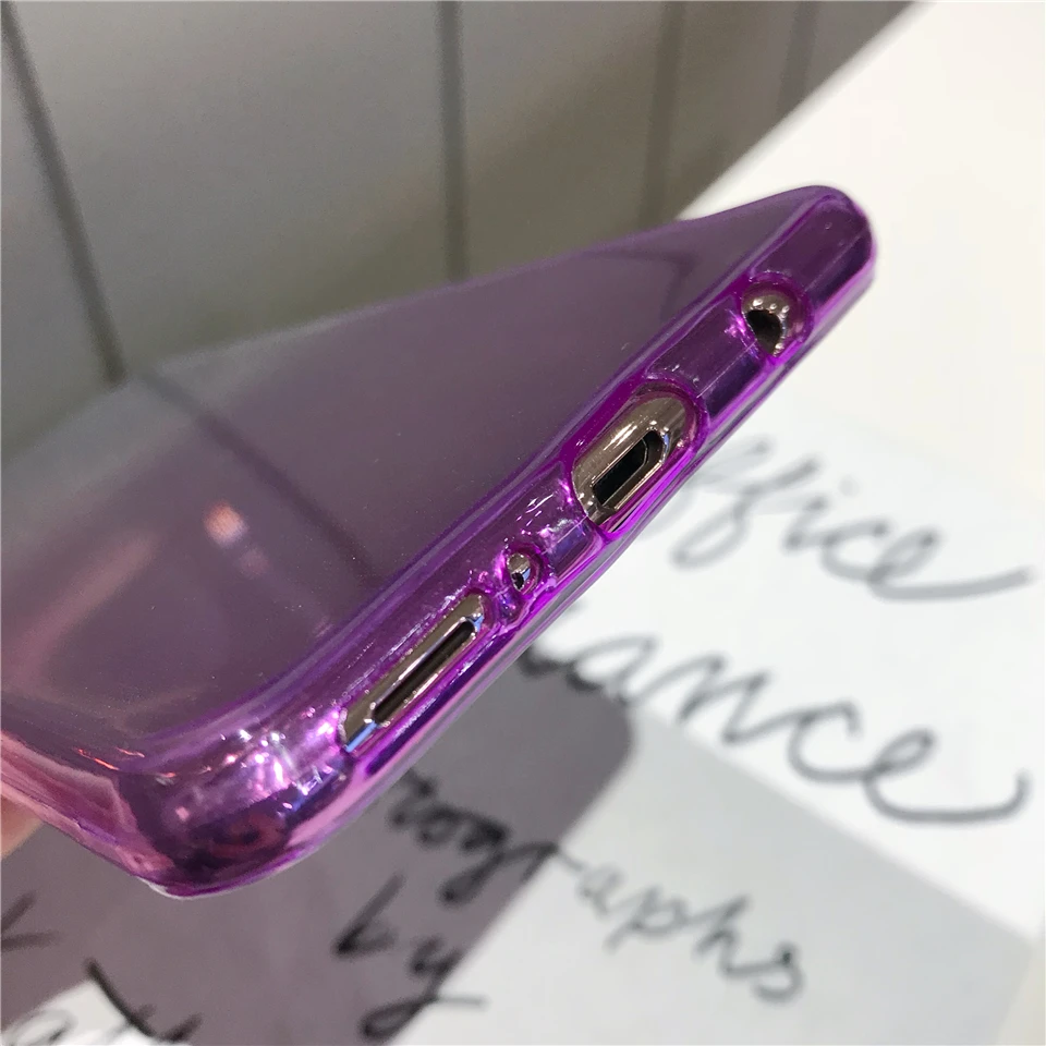 Для Samsung Galaxy A7 2018 крышка Радужный градиентный чехол ТПУ силиконовый разноцветный