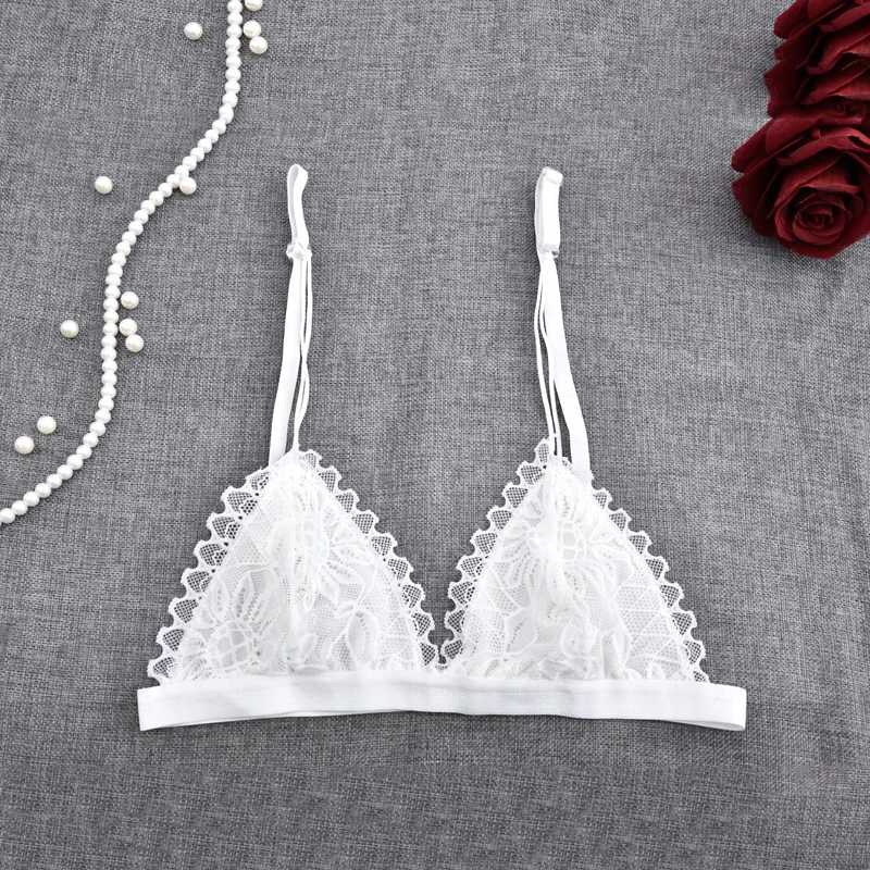 Lace Bra Sexy Lingerie Floral Pattern Underwear Women Soild Simple Comfort Wire Free Bralette 3/4 Cup Bras for Woman Girls | Женская