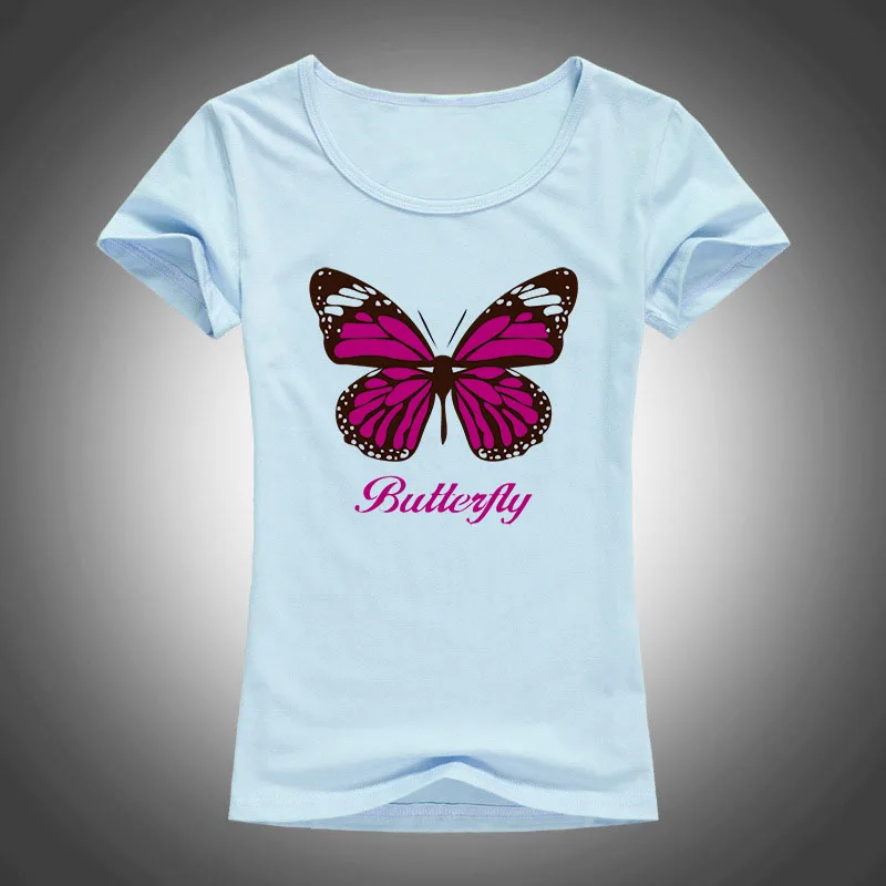 Женская футболка с принтом в виде бабочки Повседневная коротким рукавом F87