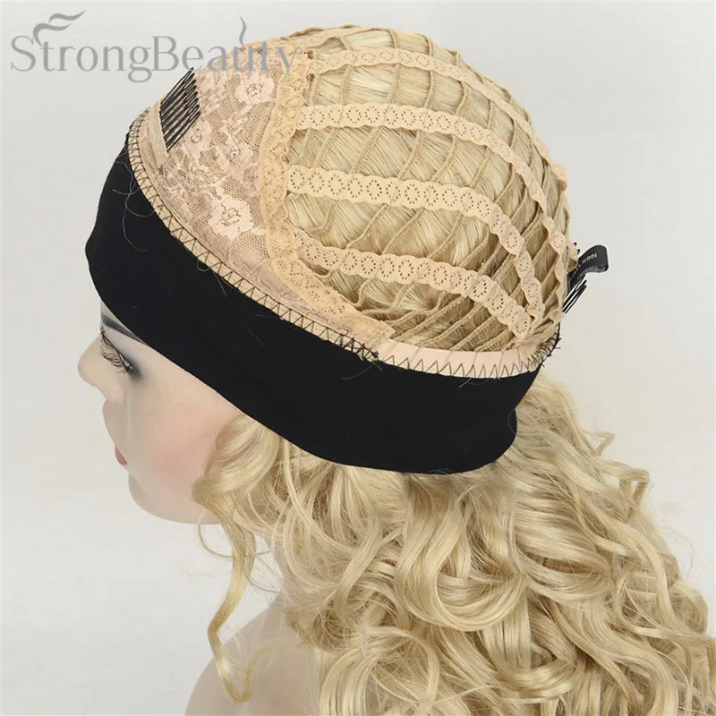 StrongBeauty 26 дюймов синтетический полупарик длинный кудрявый парик с повязками натуральный разрез стиль волос для женщин
