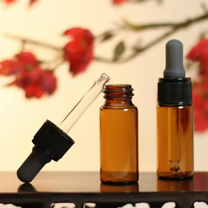 10ml Empty Amber Glass Essential Oil Dropper Bottle Mini Brown Vials lin2885 | Дом и сад