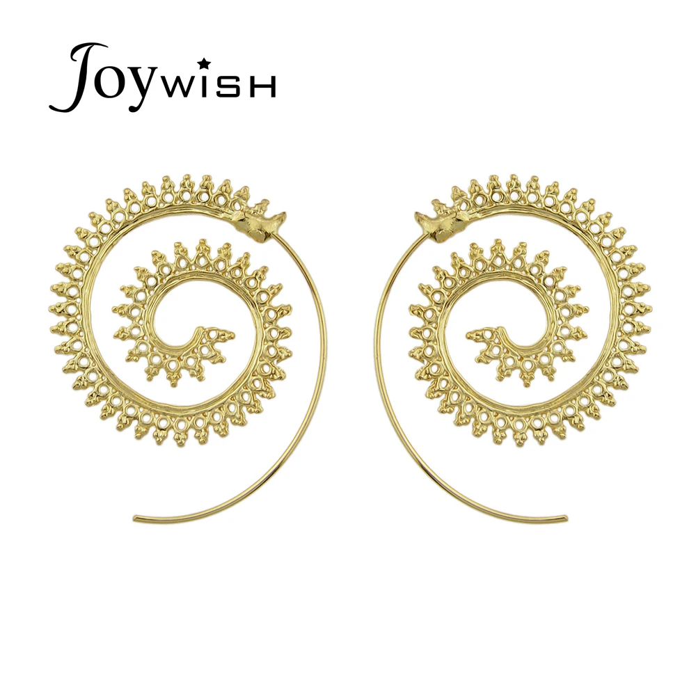 Joywish в стиле панк золото Цвет серебро геометрический цветок круг Серьги кольца