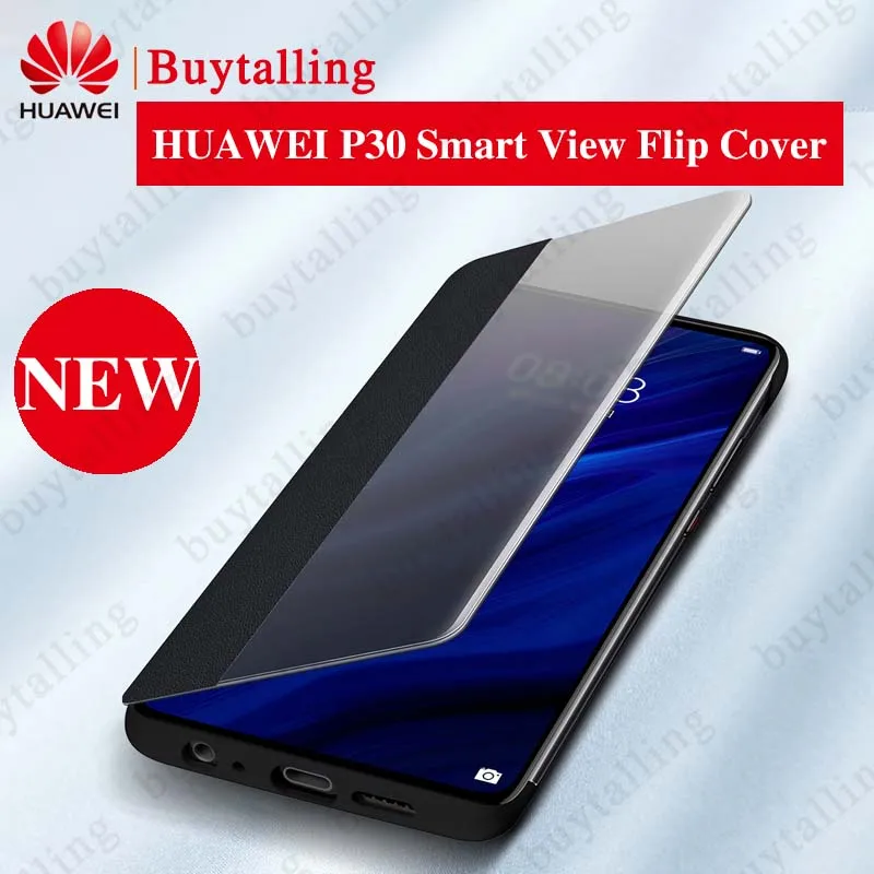 Официальный автомобиль чехол для huawei P30 Бумажник Обложка Smart View откидная крышка Pro