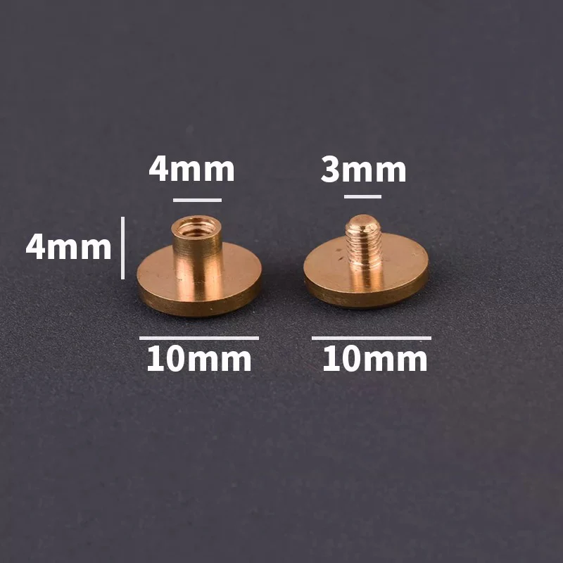 10mm x 4mm 10 шт. Твердый латунный переплет Chicago винты гвозди заклепки для фотоальбома кожаные штифты для рукоделия ремень кошелек крепеж 10 мм крышка - Цвет: 10mm x 4mm