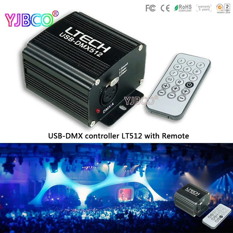 LT512 USB DMX главный контроллер DC5V Внутренняя память 120 шагов мини подключение 512