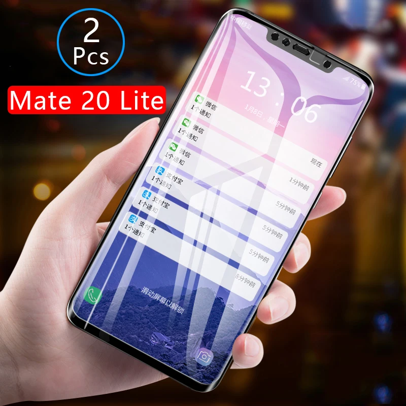 2 шт. закаленное стекло для Huawei Mate 20 Lite чехол с полным покрытием защита экрана