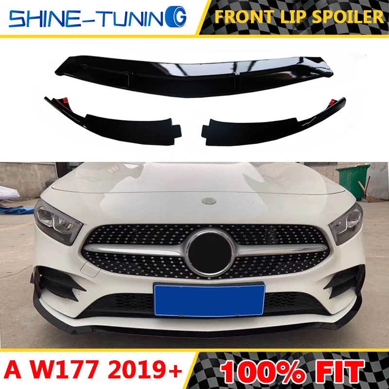 Подходит для mercedes A класс W177 A35 A45 передний бампер спойлер протектор A200 A180 w177 передний бампер спойлер