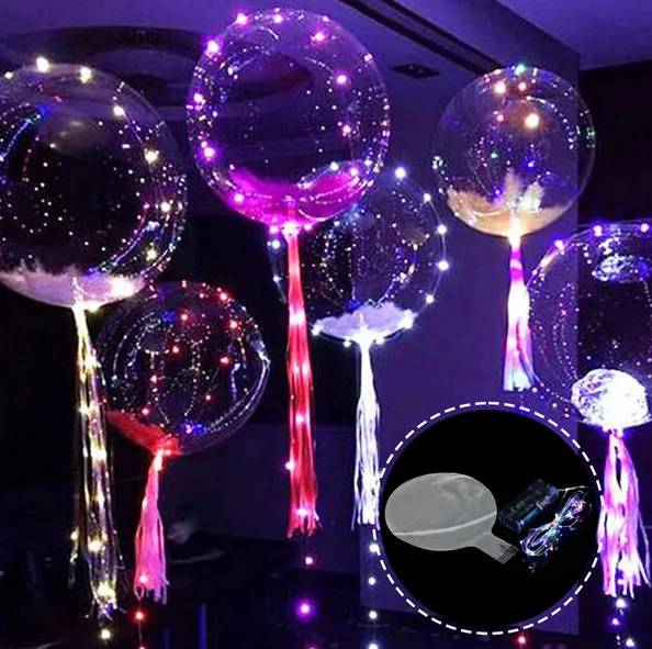 1 шт. светящийся светодиодный воздушный шар цветные прозрачные круглые шары с