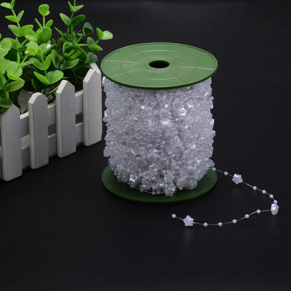 60 м белый бежевый маленькая звезда искусственные жемчужные бусины цепочка