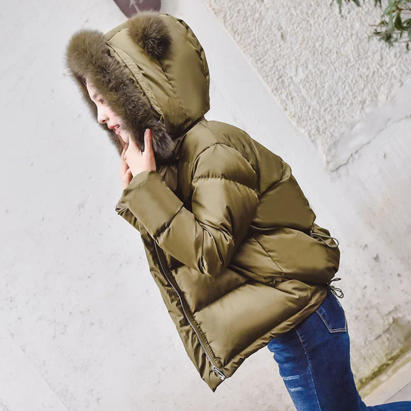Меховой воротник хлопковая парка Mujer корейское зимнее пальто Kawaii Для женщин