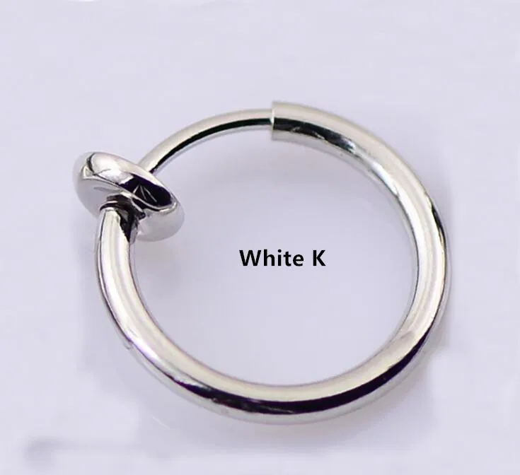 White K Модный комплект одежды из 2 шт./пара губ Имитация пирсинга носа кольца черный нос кольца поддельный пирсинг 13 мм Лабрет, украшение для пирсинга носа клипса серьги ювелирные изделия из жемчуга - Окраска металла: White K