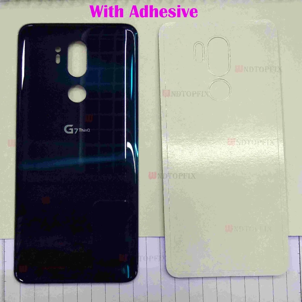Новое оригинальное стекло для LG G7 ThinQ Крышка батарейного отсека двери G7+ G710 G710EM задняя крышка корпуса с пластыревый заменитель части
