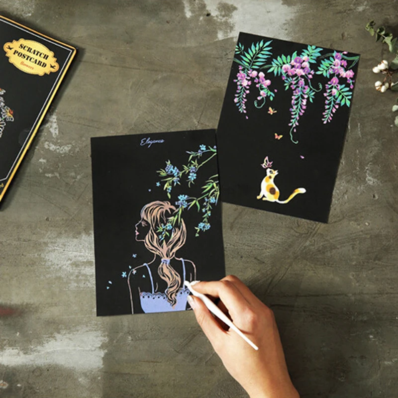 4 шт./компл. рисование каракули игрушки для царапин Волшебная Красочная доска