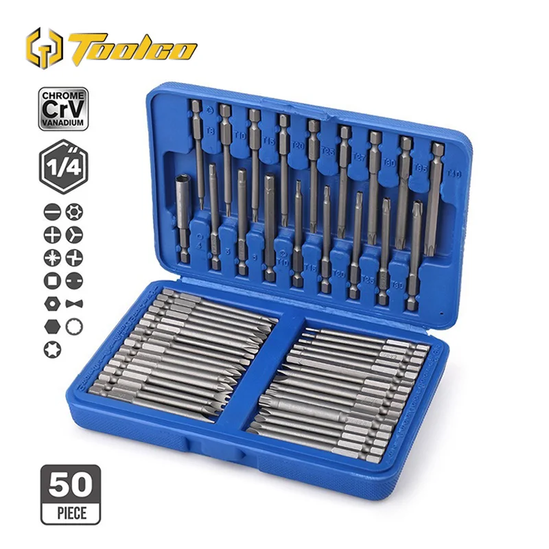 Hi Spec 50 шт. 75 мм Набор отверток с удлиненной досягаемостью Torx Star Hex Spline прорезями