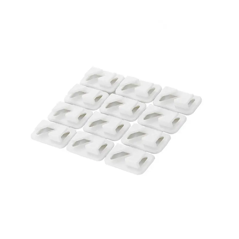 12PCs White Проволочный органайзер, зажим для кабеля, клипсы для хранения, пряжка, линия передачи данных, инструмент для отделки, фиксированные подходящие кабели, проволочные клипсы для хранения, держатель - Цвет: 12PCs White