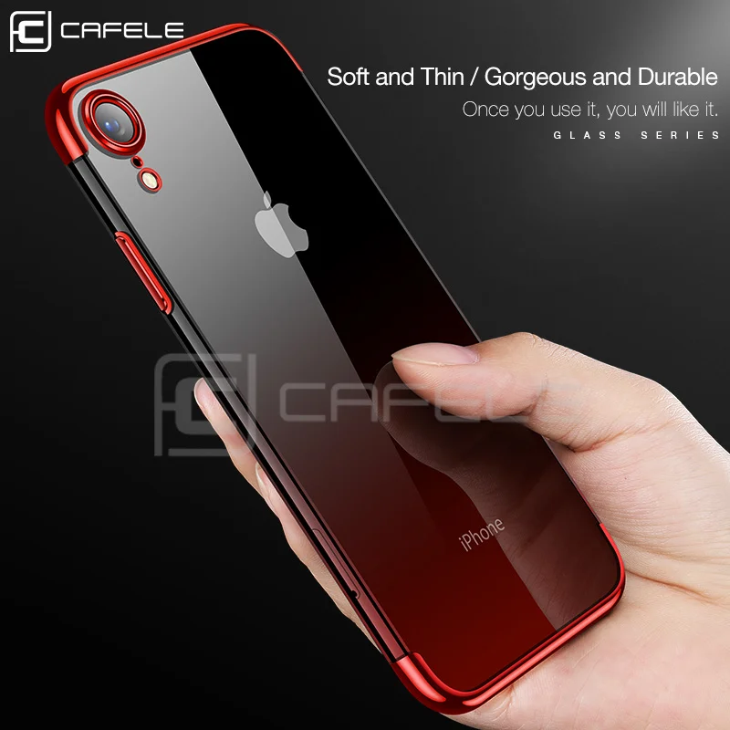 Роскошный чехол Cafele из ТПУ для телефона iPhone XR мягкий с градиентом и покрытием |