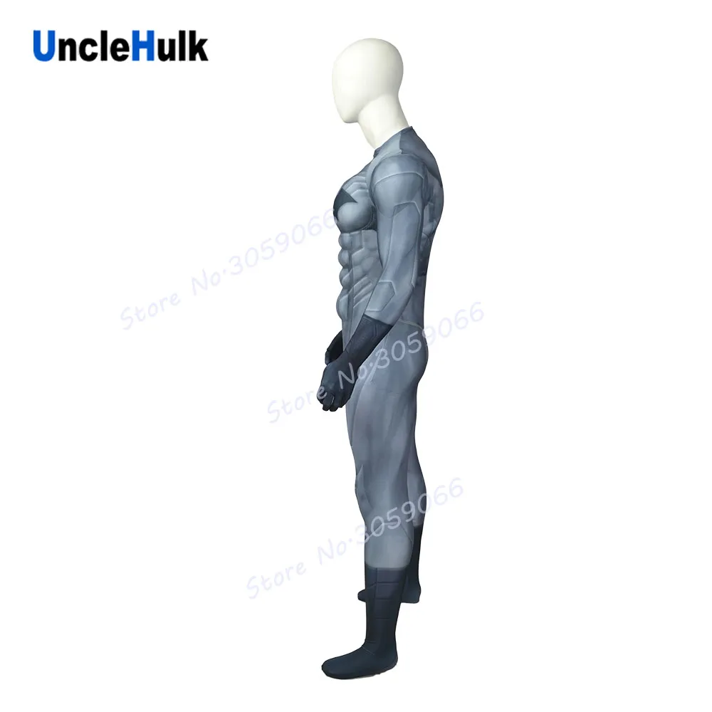 Стальной серый костюм Zentai с шелковой нитью из спандекса для мышц | UncleHulk