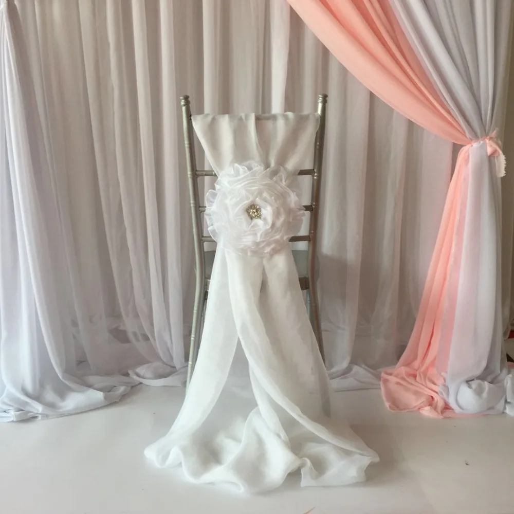 2018 Новый дизайн 100 шт. Бесплатная доставка белый цветок Chiavari чехол для стула с