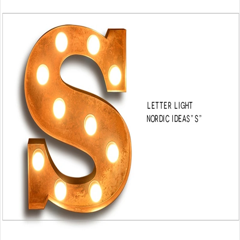 FUMAT металлические светильники в виде букв алфавита буквы S Настенные для гостиной