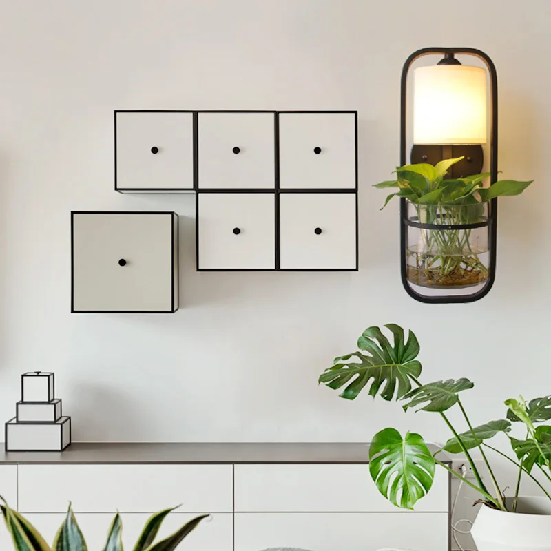 TRAZOS Ретро зеленые растения промышленные настенные лампы экологический prot