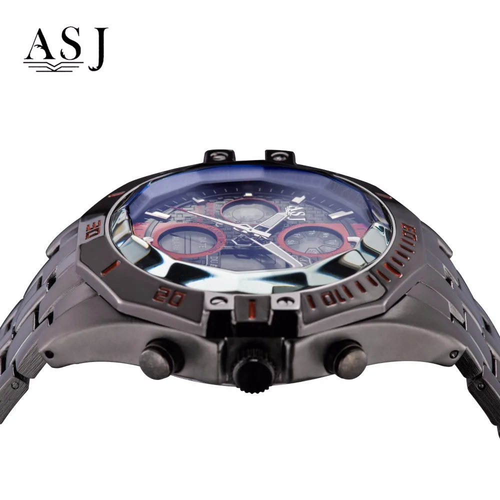 ASJ Мужские Цифровые светодиодный спортивные часы с двойным дисплеем лучший бренд