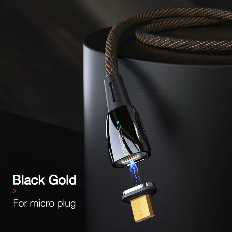 For micro cable blac Cafele новейший QC 3,0 Магнитный Micro USB кабель для iPhone Магнитный usb type C зарядный кабель для Xiaomi huawei магнитное зарядное устройство - Цвет: For micro cable blac