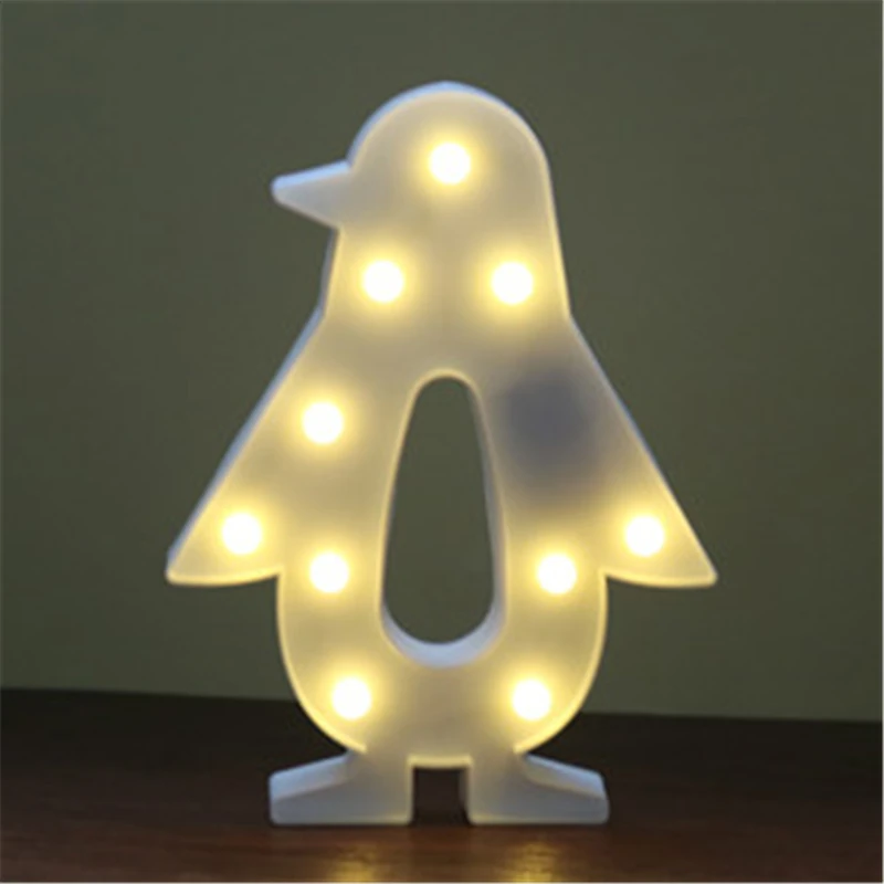 Ночной светодиодный светильник ZESOL в виде пингвина работающий от батарейки
