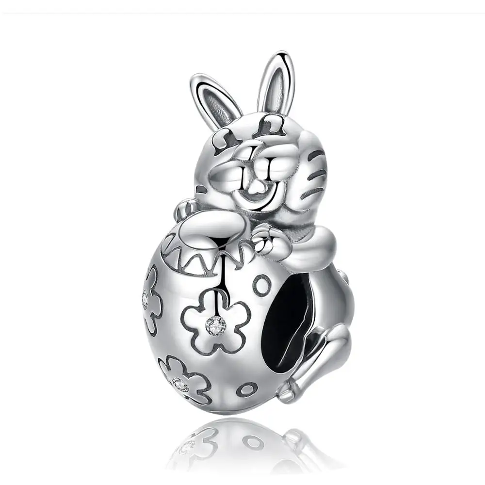 JewelryPalace 925 пробы серебро Пасхальный день яйцо кролик Шарм Бусины Fit Браслеты Лидер продаж для женщин DIY ювелирные изделия