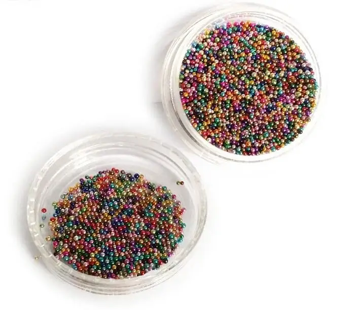 Mix color 1 коробка красочные бусины украшения колеса крошечные Круг Серебро Золото 3D DIY Дизайн ногтей Икра Блеск Шар - Цвет: Mix color