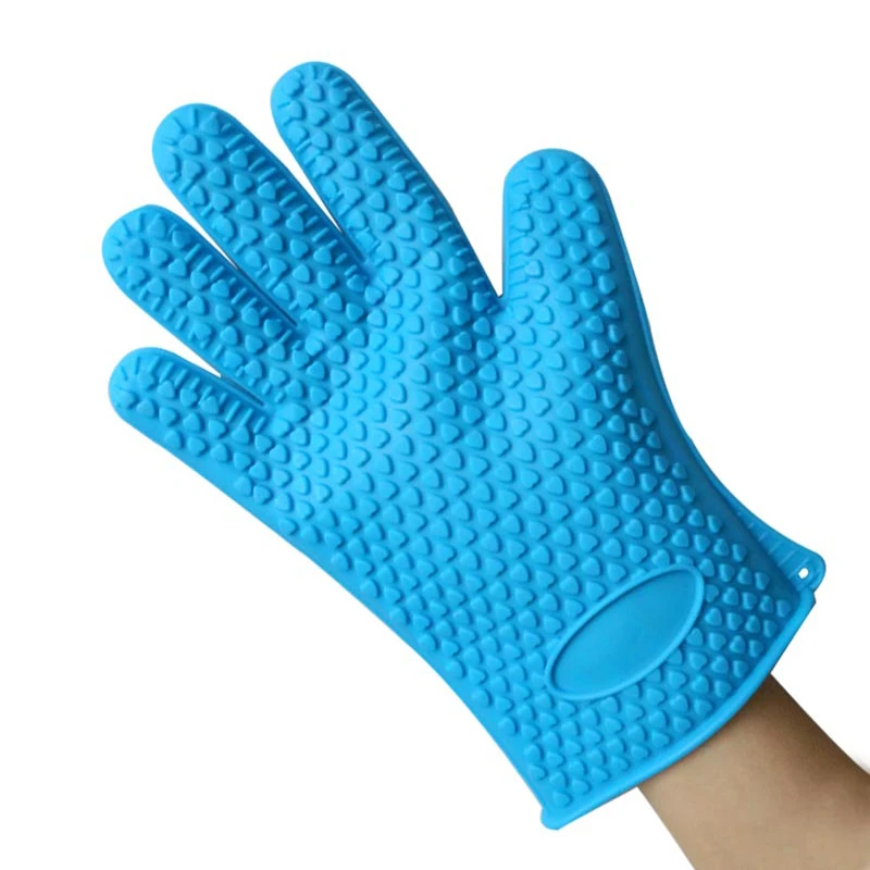 

1Pair Silicone Heat Resistant Glove Multifunction Oven Mitts BBQ Gloves Kitchen Potholders Cooking Glove Thick Baking Mitt