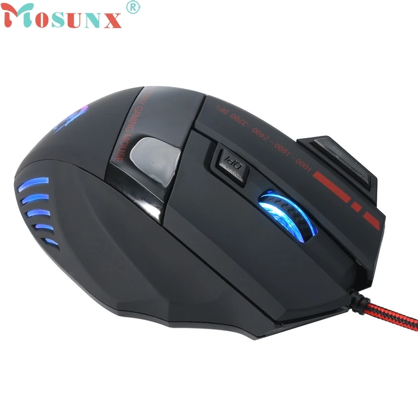 Mosunx популярная оптическая USB Проводная профессиональная игровая мышь 3200 DPI 7D