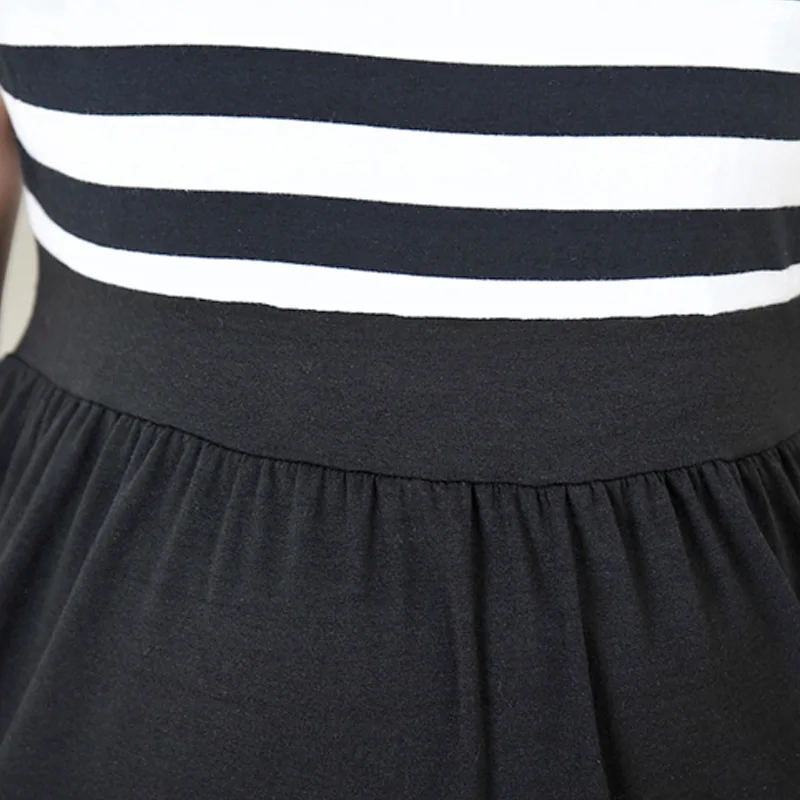 

2019 Women Pregnant Maternity Nursing Clothes Dress Cotton Blended Short Sleeve Female Striped Print Summer Maternity Dress