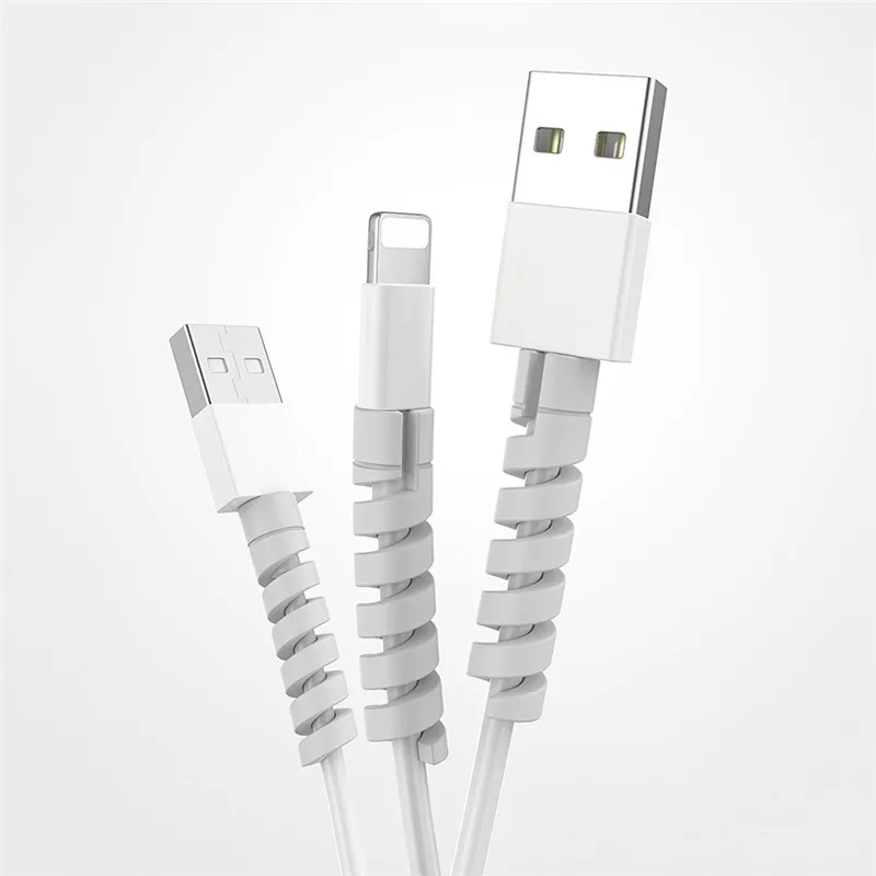 Siancs милые 4 шт. спиральные трубки кабель Силиконовые серьги для iPhone samsung Xiaomi держатель для кабеля Шнур Органайзер держатель
