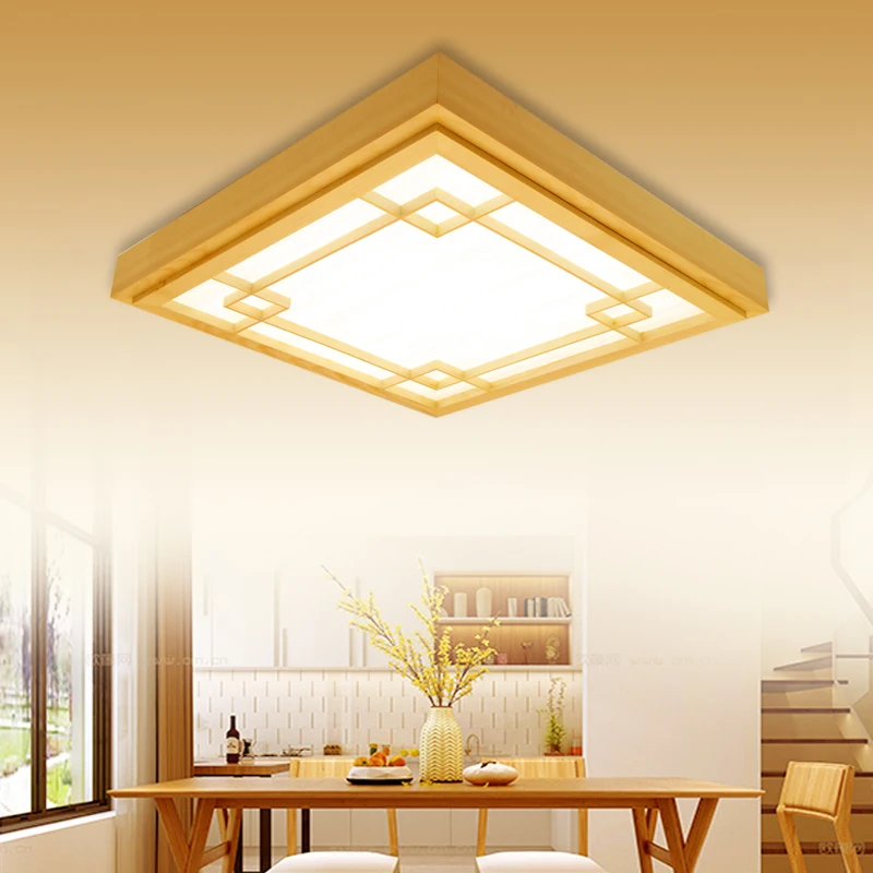 

Japan China style Delicate Crafts Wooden Frame led ceiling lights luminarias para sala dimming led ceiling lamp