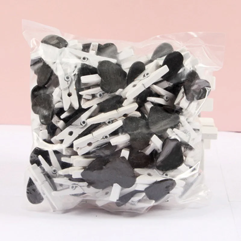 3Black 10 шт. Сердце 30x4 мм DIY много цветов большие деревянные прищепки для одежды Зажимы офисные декоративные аксессуары для вечеринок фото подвешенные прищепки - Цвет: 3Black