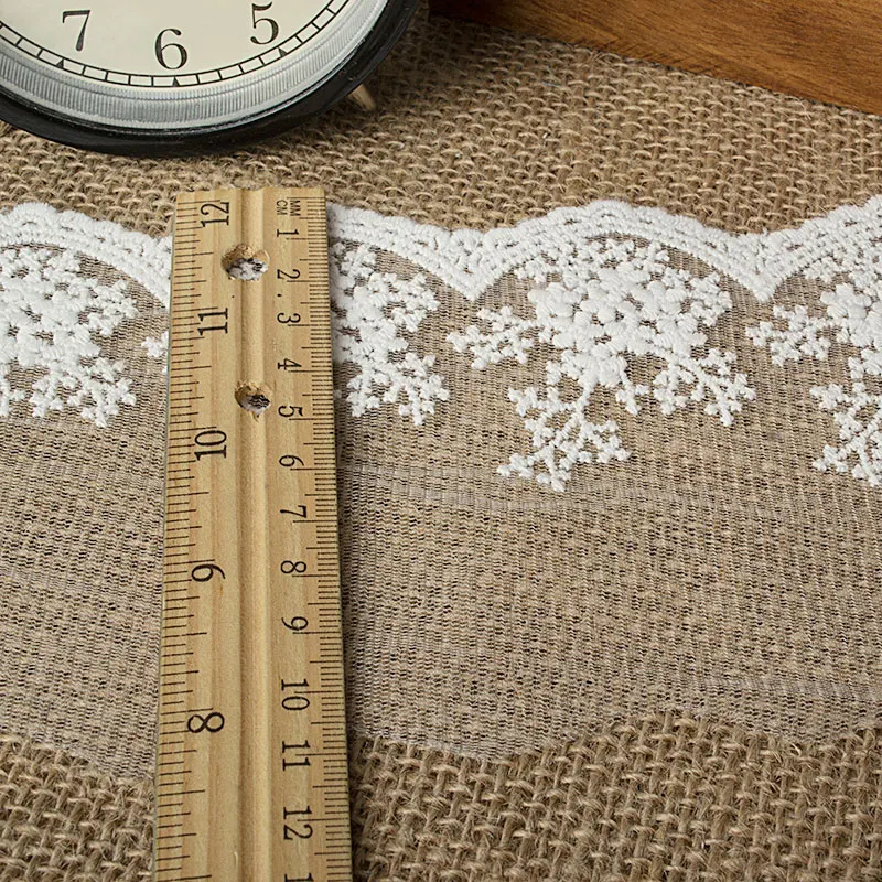 3 ярда Высокое качество 10 см Снежинка простая марля вышивка кружева платье