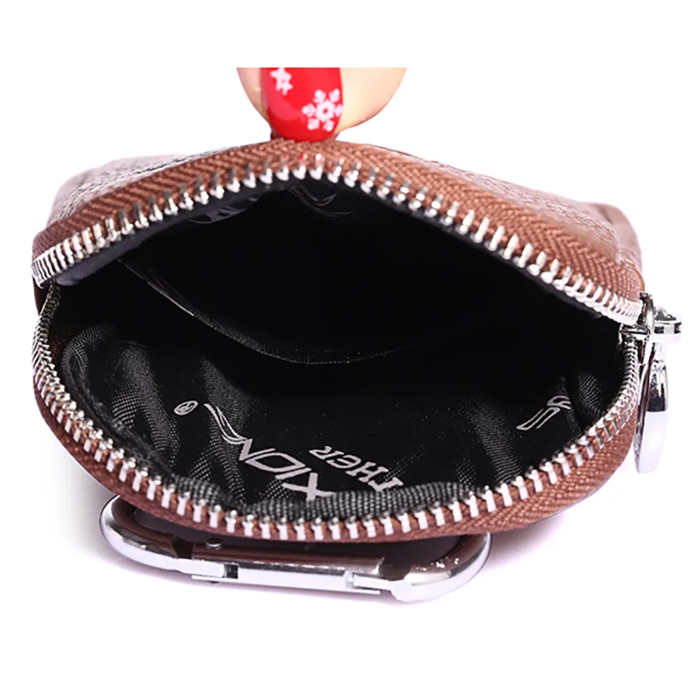 

First Layer Cowhide Cell/Mobile Phone Case Hook Skin Belt Waist Pack Travel Men Genuine Leather Wallets Hip Bum Purse Fanny Bag