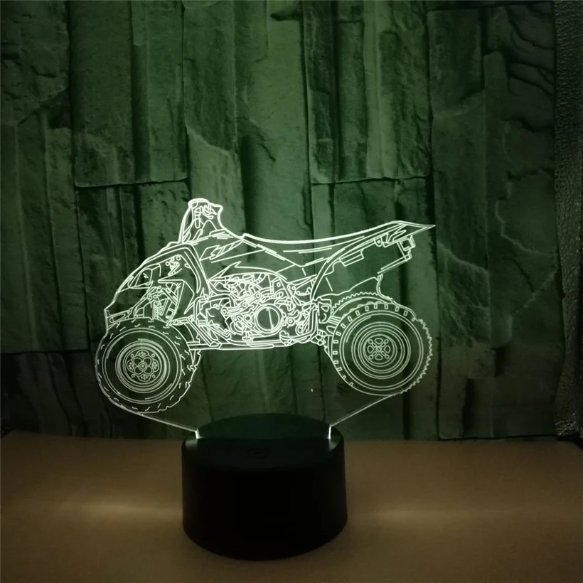 Модель мотоцикла 3D иллюзия ночник светодиодная лампа USB сенсорный 7 цветов
