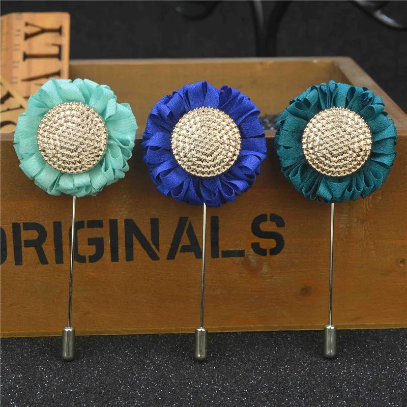 PINKSEE ручная работа цветок Мужская одежда рубашка ткань корсаж брошь Подсолнух