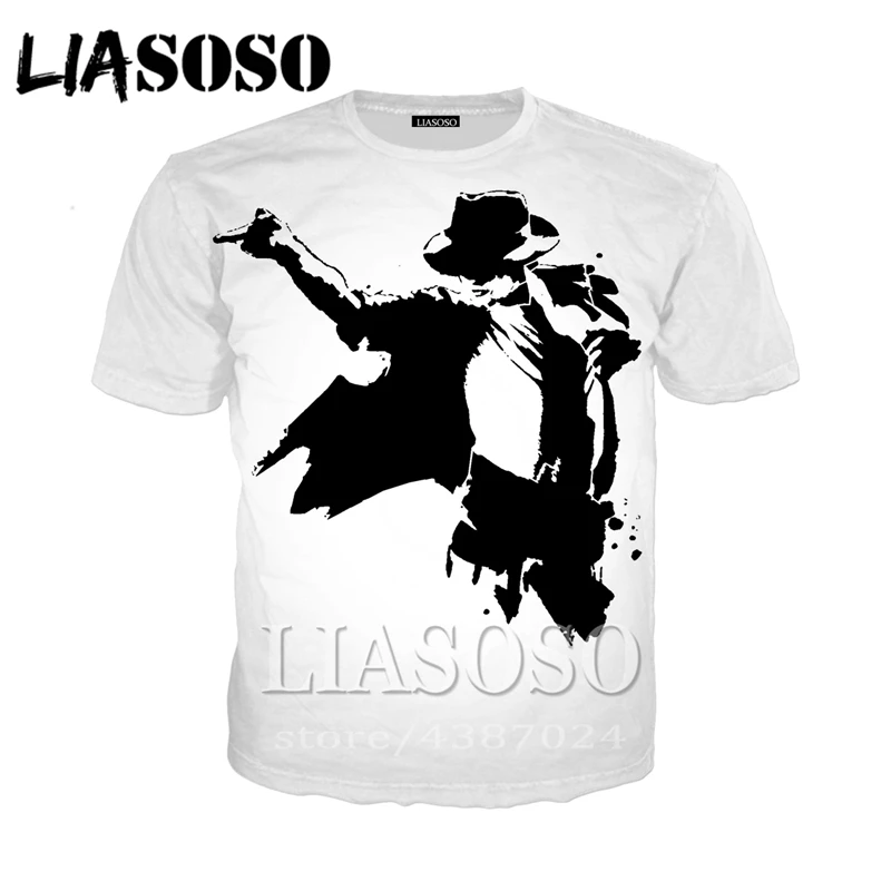 4 LIASOSO, модная футболка, 3D, Мужская/wo, Майкл Джексон, Забавный принт,, уличная футболка, Harajuku, футболки, аниме, короткий рукав, E29 - Цвет: 4