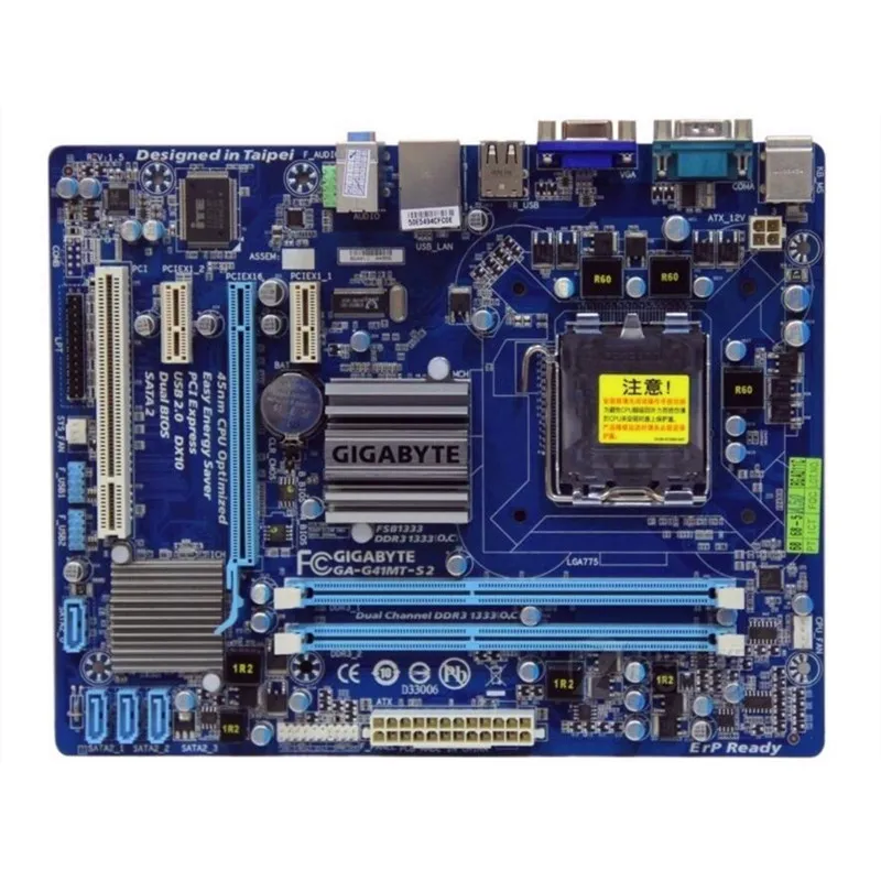 Оригинальная материнская плата для gigabyte GA G41MT S2 LGA 775 DDR3 встроенная десктопная G41