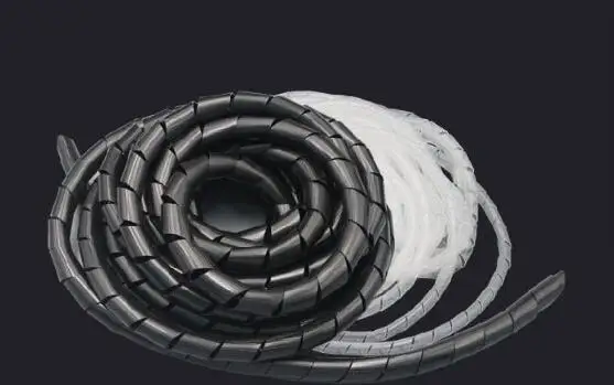 

8mm Spiral Cable Wire Wrap Tube Computer Manage Cord Black & White 13M Long