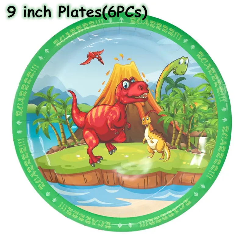 Динозавр вечерние тема чашка тарелка скатерть шляпа флаг салфетка посуда наборы