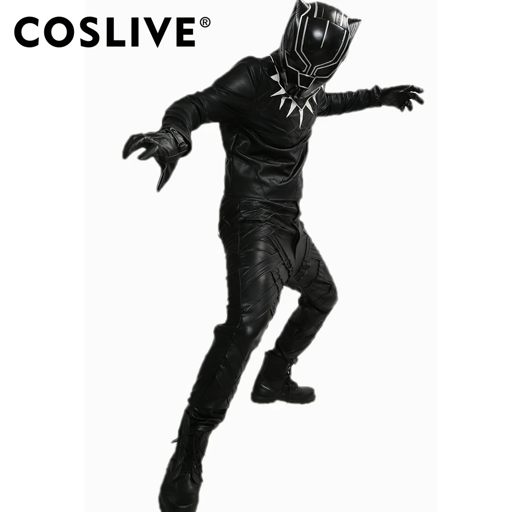 Coslive Черная пантера Костюм наряд Капитан Америка Косплей гражданская война