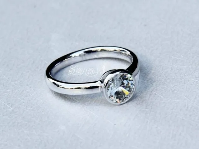 

1CT Round Solitaire Fine Diamond Women Engagement Ring Genuine Pure Silver Fine Jewelry Statement Birthday Gift For Her