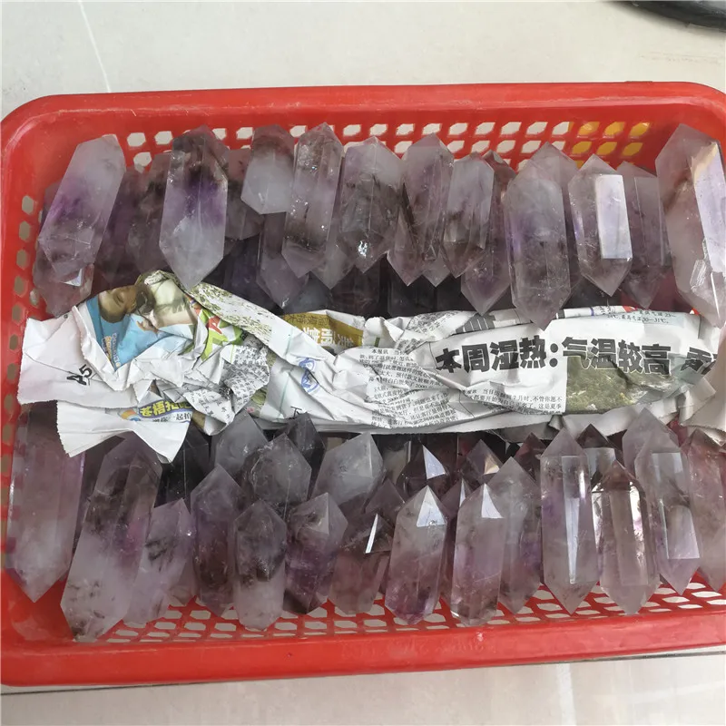 5kg Wholesale 3A Amethyst Point Crystal Quartz Double Terminated Points For Sale | Дом и сад